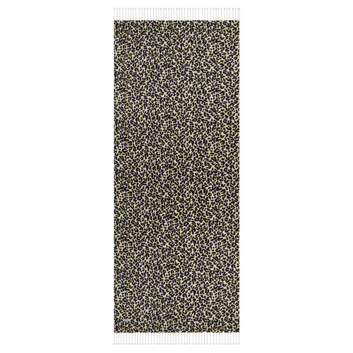 Black Gold Leopard Print Silk Scarf