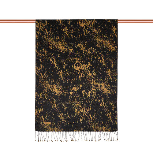 Black Gold Marble Print Silk Scarf