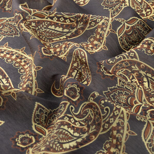 ipekevi - Black Gold Mezopotamya Model 04 Print Tencel Scarf (1)