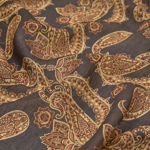 Black Gold Mezopotamya Model 04 Print Tencel Scarf 