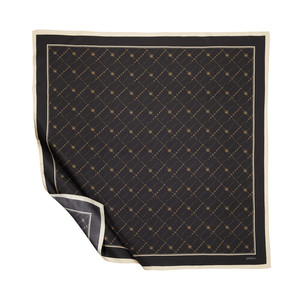 Black Gold Monogram Silk Twill Scarf - Thumbnail