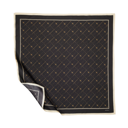 Black Gold Monogram Silk Twill Scarf