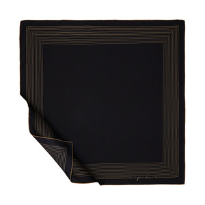 Black Gold Prive Twill Silk Scarf - Thumbnail