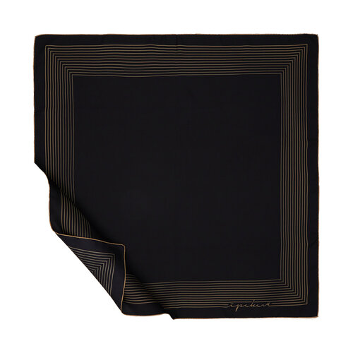 Black Gold Prive Twill Silk Scarf