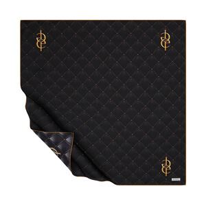 Black Gold Quilted Elegance Twill Silk Scarf - Thumbnail