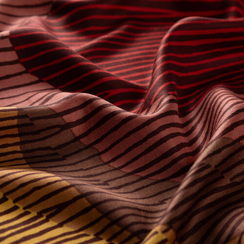 Black Gold Silk Tree Print Silk Scarf