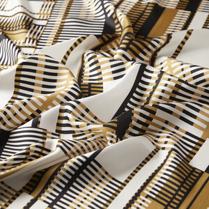 Black Gold Skyscarpers Twill Silk Scarf - Thumbnail