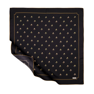 Black Gold Vintage Wall Twill Silk Scarf - Thumbnail