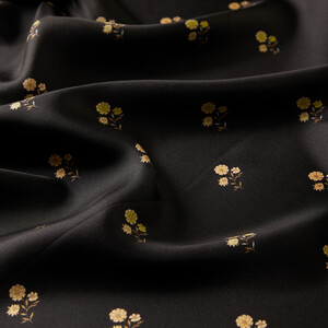 Black Gold Vintage Wall Twill Silk Scarf - Thumbnail