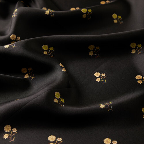 Black Gold Vintage Wall Twill Silk Scarf