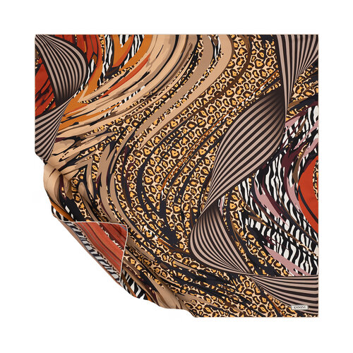 Black Gold Wild Zen Twill Silk Scarf