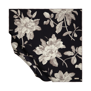 Black Grace Twill Silk Scarf - Thumbnail