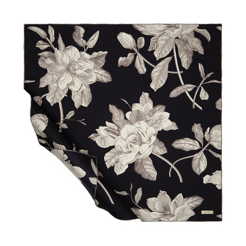 Black Grace Twill Silk Scarf