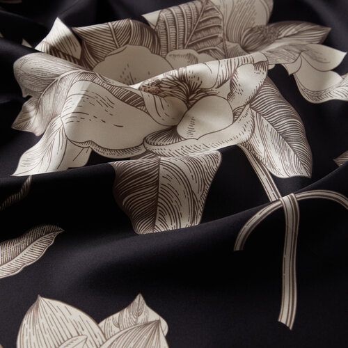 Black Grace Twill Silk Scarf
