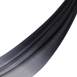 Black Gradient Wool Silk Scarf - Thumbnail
