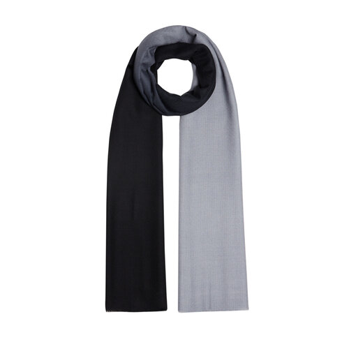 Black Gradient Wool Silk Scarf