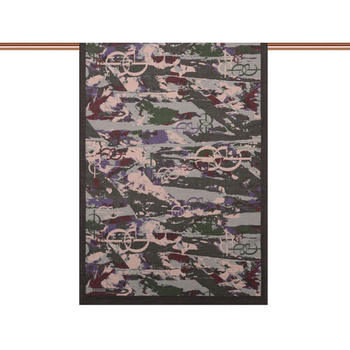 Black Green Arenya Print Tencel Scarf