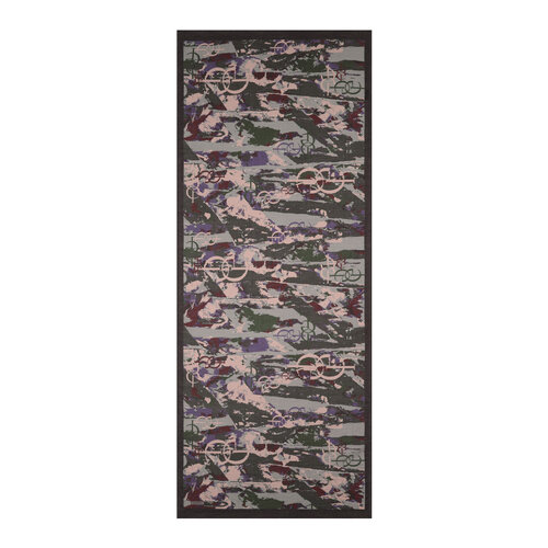 Black Green Arenya Print Tencel Scarf