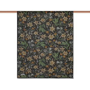Black Green Botanical Cotton Scarf - Thumbnail