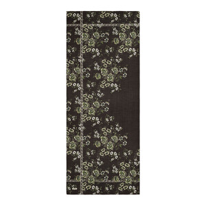 Black Green Spring Frame Print Tencel Scarf - Thumbnail
