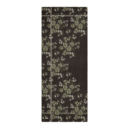 Black Green Spring Frame Print Tencel Scarf