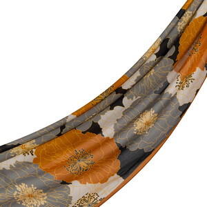 ipekevi - Black Grey Hydrangea Print Cotton Scarf