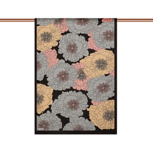 ipekevi - Black Grey Hydrangea Print Tencel Scarf (1)