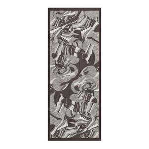 Black Grey Marble Flow Tencel Scarf - Thumbnail