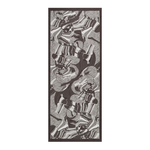 Black Grey Marble Flow Tencel Scarf
