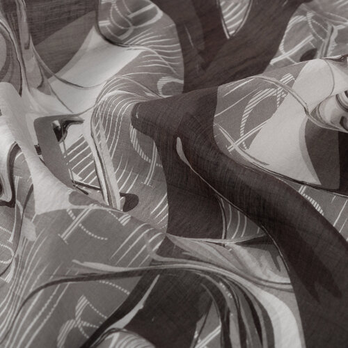 Black Grey Marble Flow Tencel Scarf