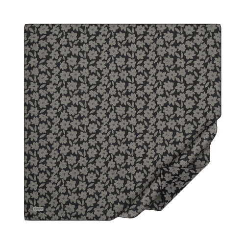 Black Grey Orange Flower Cotton Scarf