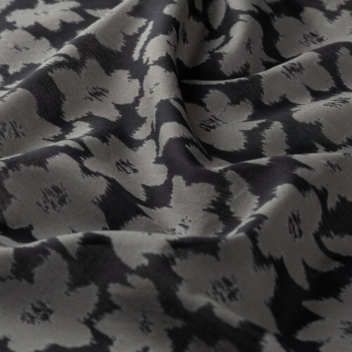 Black Grey Orange Flower Cotton Scarf