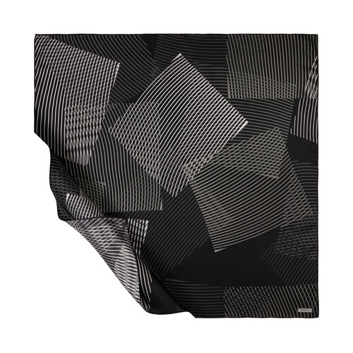 Black Harmony Print Silk Twill Scarf