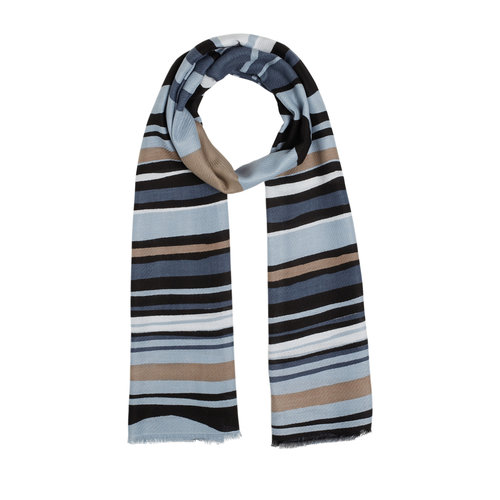 Black Harvest Season Print Cotton Silk Shawl