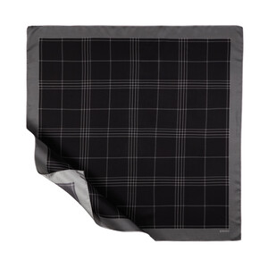 Black Highlander Plaid Silk Twill Scarf - Thumbnail