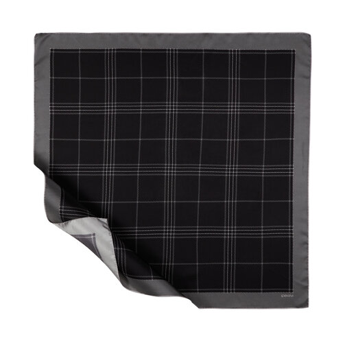 Black Highlander Plaid Silk Twill Scarf