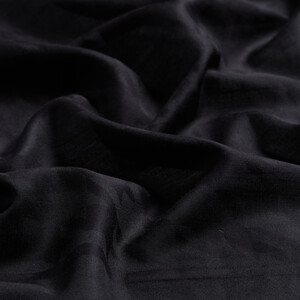 Black Houndstooth Cotton Silk Scarf - Thumbnail