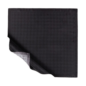 Black Houndstooth Silk Twill Scarf - Thumbnail