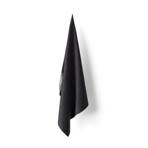 ipekevi - Black Houndstooth Silk Twill Scarf (1)