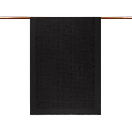 Black IE Monogram Cotton Silk Scarf