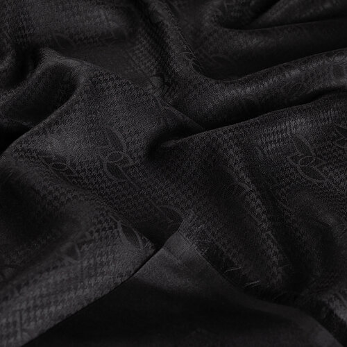 Black IE Monogram Cotton Silk Scarf