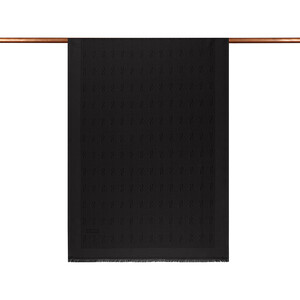 ipekevi - Black IE Monogram Cotton Silk Scarf (1)