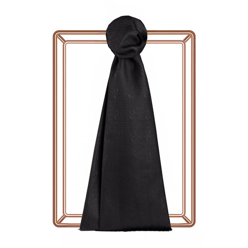 Black IE Monogram Cotton Silk Scarf
