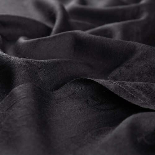Black IE Monogram Wool Silk Scarf