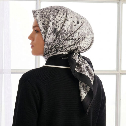 Black Illusion Twill Silk Scarf