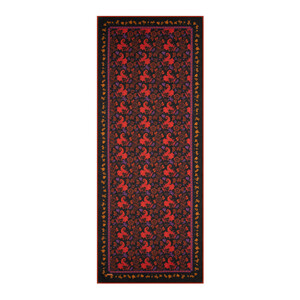 Black Imperial Garden Cotton Scarf - Thumbnail