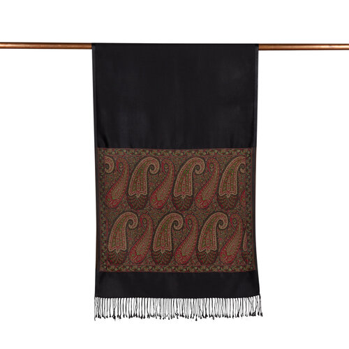 Black Jacquard Hand Woven Prime Silk Scarf