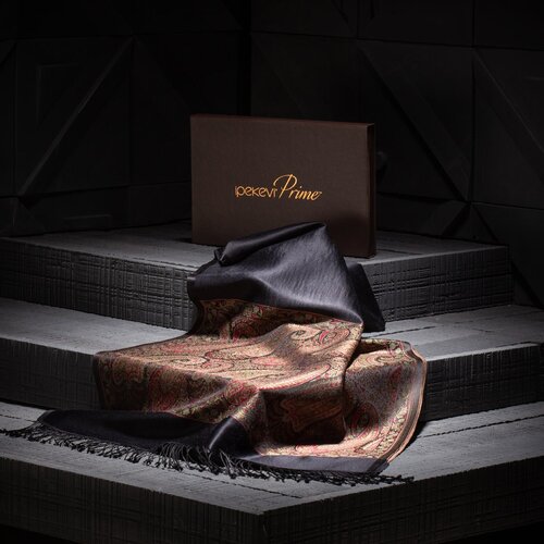 Black Jacquard Hand Woven Prime Silk Scarf