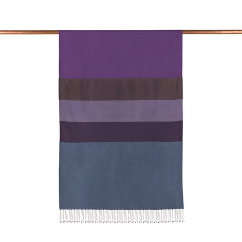 Black Lavender Kushak Striped Silk Scarf