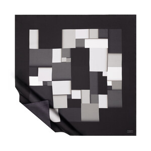 ipekevi - Black Lego Print Silk Twill Scarf